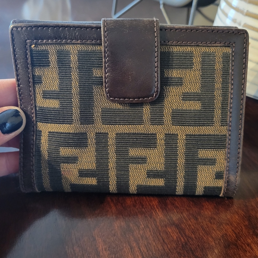 Fendi zucca compact wallet